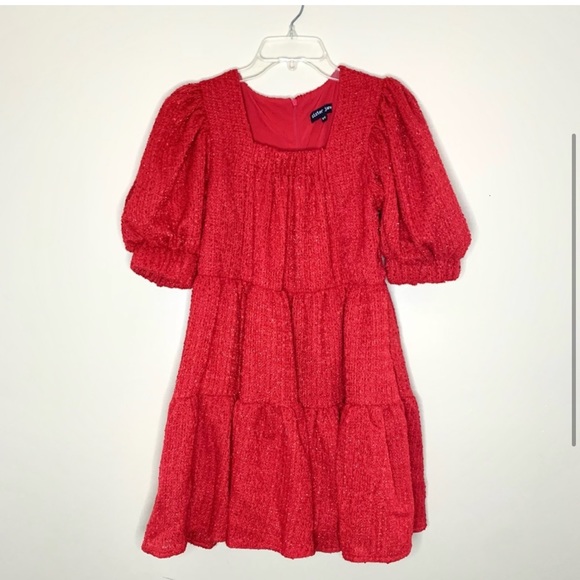 Sister Jane red tweed mini dress new with tag . Size XS - Picture 5 of 12